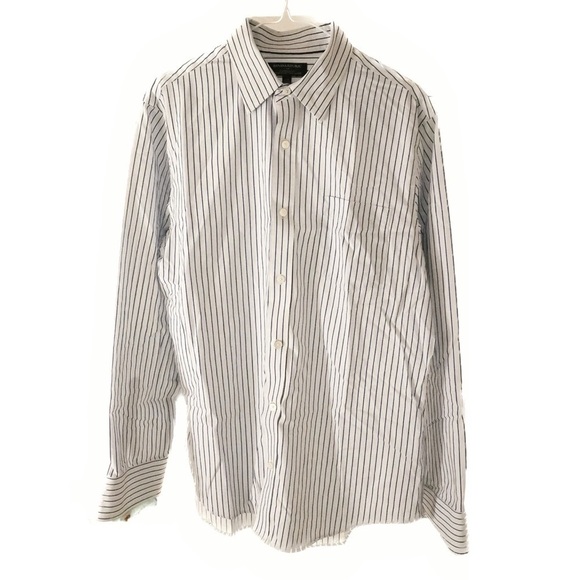 Banana  Republic stripped blue button down no iron - Picture 1 of 5